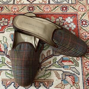 Stubbs & Wootton Plaid Mules 6.5